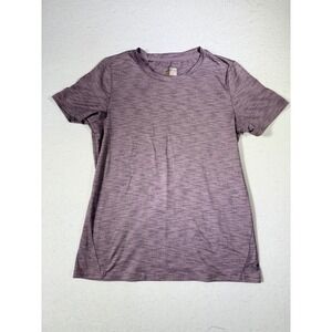 MONDETTA Women's Heathered Purple Short Sleeve Athletic T-Shirt Size S